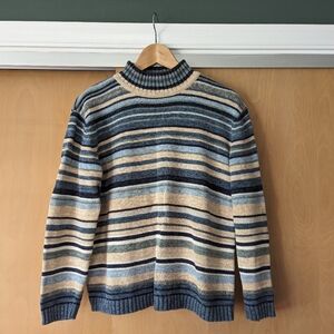 Late 90s vintage striped knit mock neck sweater